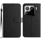 For Xiaomi 15 Rhombic Grid Texture Leather Phone Case(Black) - 1