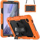 For Samsung Galaxy Tab A7 Lite T220 Silicone Hybrid PC Tablet Case with Shoulder Strap(Orange) - 1