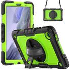 For Samsung Galaxy Tab A7 Lite T220 Silicone Hybrid PC Tablet Case with Shoulder Strap(Yellow Green + Black) - 1