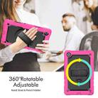 For Samsung Galaxy Tab A7 Lite T220 Silicone Hybrid PC Tablet Case with Shoulder Strap(Black + Rose Red) - 2