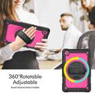 For Samsung Galaxy Tab A7 Lite T220 Silicone Hybrid PC Tablet Case with Shoulder Strap(Rose Red + Black) - 2