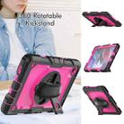 For Samsung Galaxy Tab A7 Lite T220 Silicone Hybrid PC Tablet Case with Shoulder Strap(Rose Red + Black) - 3