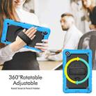 For Samsung Galaxy Tab A7 Lite T220 Silicone Hybrid PC Tablet Case with Shoulder Strap(Black + Light Blue) - 2