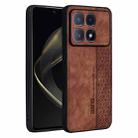 For Redmi K70 Ultra AZNS 3D Embossed Skin Feel Phone Case(Brown) - 1