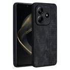 For Redmi Note 14 5G AZNS 3D Embossed Skin Feel Phone Case(Black) - 1