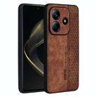 For Redmi Note 14 5G AZNS 3D Embossed Skin Feel Phone Case(Brown) - 1