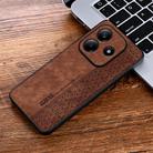 For Redmi Note 14 5G AZNS 3D Embossed Skin Feel Phone Case(Brown) - 2