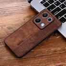 For Redmi Note 14S 4G AZNS 3D Embossed Skin Feel Phone Case(Brown) - 2