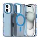 For iPhone 16 Candy Magsafe PC Hybrid TPU Phone Case(Blue) - 1