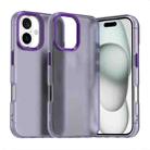 For iPhone 16 Plus Candy PC Hybrid TPU Shockproof Phone Case(Purple) - 1