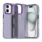 For iPhone 16 Candy PC Hybrid TPU Shockproof Phone Case(Purple) - 1