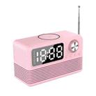 BT509 LED Bluetooth 5.3 Speaker Alarm Clock Music Display Radio(Pink) - 1