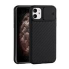 For iPhone 12 mini Sliding Camera Cover Design Twill Anti-Slip TPU Case(Black) - 1