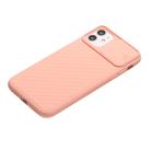 For iPhone 12 Pro Max Sliding Camera Cover Design Twill Anti-Slip TPU Case(Pink) - 3