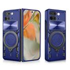 For Google Pixel 9 Pro Fold CD Texture Sliding Camshield Magnetic Holder Phone Case(Blue) - 1