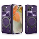 For Google Pixel 9 Pro Fold CD Texture Sliding Camshield Magnetic Holder Phone Case(Purple) - 1