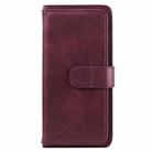 For Sony Xperia L4 Multifunctional Magnetic Copper Buckle Horizontal Flip Solid Color Leather Case with 10 Card Slots & Wallet & Holder & Photo Frame(Red Wine) - 1