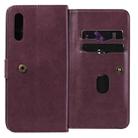 For Sony Xperia L4 Multifunctional Magnetic Copper Buckle Horizontal Flip Solid Color Leather Case with 10 Card Slots & Wallet & Holder & Photo Frame(Red Wine) - 6