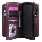 For Sony Xperia L4 Multifunctional Magnetic Copper Buckle Horizontal Flip Solid Color Leather Case with 10 Card Slots & Wallet & Holder & Photo Frame(Red Wine) - 7