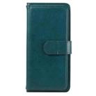 For Sony Xperia L4 Multifunctional Magnetic Copper Buckle Horizontal Flip Solid Color Leather Case with 10 Card Slots & Wallet & Holder & Photo Frame(Dark Green) - 2