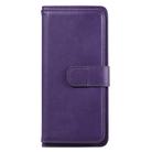 For Sony Xpeira 1 II Multifunctional Magnetic Copper Buckle Horizontal Flip Solid Color Leather Case with 10 Card Slots & Wallet & Holder & Photo Frame(Purple) - 2