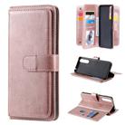 For Sony Xpeira 1 II Multifunctional Magnetic Copper Buckle Horizontal Flip Solid Color Leather Case with 10 Card Slots & Wallet & Holder & Photo Frame(Rose Gold) - 1