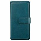 For Sony Xpeira 10 II Multifunctional Magnetic Copper Buckle Horizontal Flip Solid Color Leather Case with 10 Card Slots & Wallet & Holder & Photo Frame(Dark Green) - 2