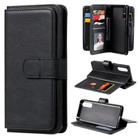 For Sony Xpeira 10 II Multifunctional Magnetic Copper Buckle Horizontal Flip Solid Color Leather Case with 10 Card Slots & Wallet & Holder & Photo Frame(Black) - 1