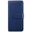 For Sony Xpeira 10 II Multifunctional Magnetic Copper Buckle Horizontal Flip Solid Color Leather Case with 10 Card Slots & Wallet & Holder & Photo Frame(Navy Blue) - 2