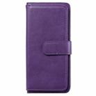 For Sony Xpeira 5 Multifunctional Magnetic Copper Buckle Horizontal Flip Solid Color Leather Case with 10 Card Slots & Wallet & Holder & Photo Frame(Purple) - 2