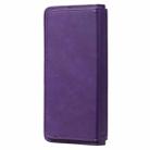 For Sony Xpeira 5 Multifunctional Magnetic Copper Buckle Horizontal Flip Solid Color Leather Case with 10 Card Slots & Wallet & Holder & Photo Frame(Purple) - 4