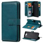 For Sony Xpeira 8 Multifunctional Magnetic Copper Buckle Horizontal Flip Solid Color Leather Case with 10 Card Slots & Wallet & Holder & Photo Frame(Dark Green) - 1