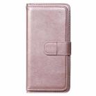 For Sony Xpeira 8 Multifunctional Magnetic Copper Buckle Horizontal Flip Solid Color Leather Case with 10 Card Slots & Wallet & Holder & Photo Frame(Rose Gold) - 1