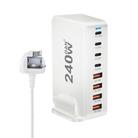 YMS-858 GaN 240W USB x 4, USB-C / Type-C x 4 Fast Charger, Plug Type:UK Plug(White) - 1