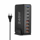 YMS-858 GaN 240W USB x 4, USB-C / Type-C x 4 Fast Charger, Plug Type:EU Plug(Black) - 1