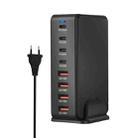 YMS-858 GaN 240W USB x 4, USB-C / Type-C x 4 Fast Charger, Plug Type:EU Plug(Black) - 2