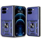 For Google Pixel 9 Pro Fold Sliding Camera Cover Design TPU+PC Phone Case(Blue) - 1