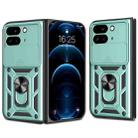 For Google Pixel 9 Pro Fold Sliding Camera Cover Design TPU+PC Phone Case(Green) - 1