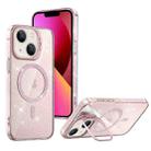 For iPhone 13 Shiny Shield MagSafe Lens Holder Phone Case(Pink) - 1