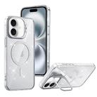 For iPhone 16 Shiny Shield MagSafe Lens Holder Phone Case(Silver) - 1