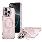 For iPhone 16 Pro Max Shiny Shield MagSafe Lens Holder Phone Case(Pink) - 1