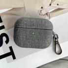 For AirPods Pro 2 Fine Cloth Texture Earbuds Box PC Case with Hook(Grey) - 1