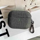 For AirPods Pro 2 Fine Cloth Texture Earbuds Box PC Case with Hook(Dark Grey) - 1