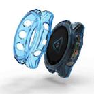 For Garmin Fenix 8 AMOLED 43mm Half Pack Hollow TPU Watch Protective Case(Transparent Blue) - 1