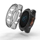 For Garmin Fenix 8 AMOLED 47mm Half Pack Hollow TPU Watch Protective Case(Transparent Black) - 1