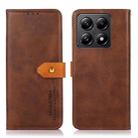 For Xiaomi 14T Pro KHAZNEH Cowhide Texture Flip Leather Phone Case(Brown) - 1