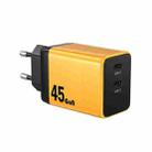 WK WP-U33 45W USB-C / Type-Cx2 GaN Fast Charger, Plug Type:EU Plug(Yellow) - 1