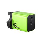 WK WP-U33 45W USB-C / Type-Cx2 GaN Fast Charger, Plug Type:UK Plug(Green) - 1