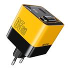 WK WP-U39 65W USB-C / Type-C, USB GaN Fast Charger with 80cm Type-C Cable, Plug Type:EU Plug(Yellow) - 1