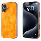 For iPhone 16 Nano Electroplating Dual Color Lichi Texture PU Phone Case(Orange) - 1